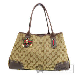 Gucci GG Canvas Sherry Line Tote Bag web Brown